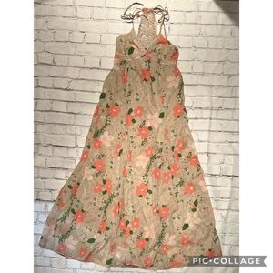 NAF NAF Maxi Cotton Crochet Back Details Dress